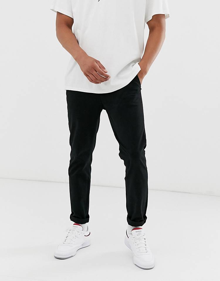 Jack & Jones Intelligence slim fit chinos in black